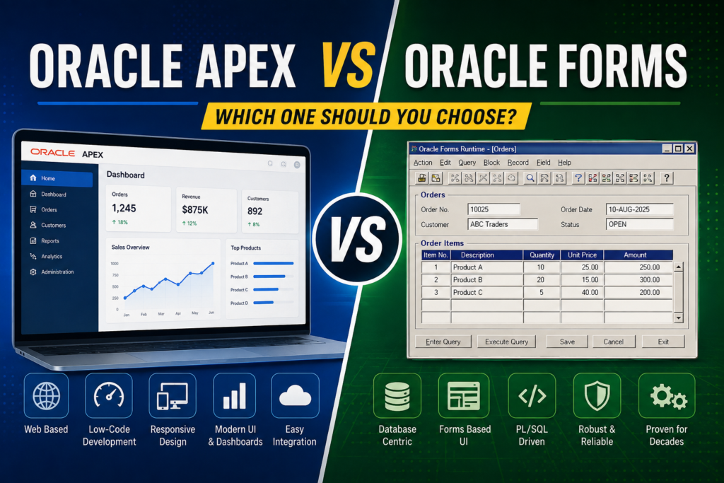 Oracle APEX vs Oracle Forms: Which One Should You Choose?